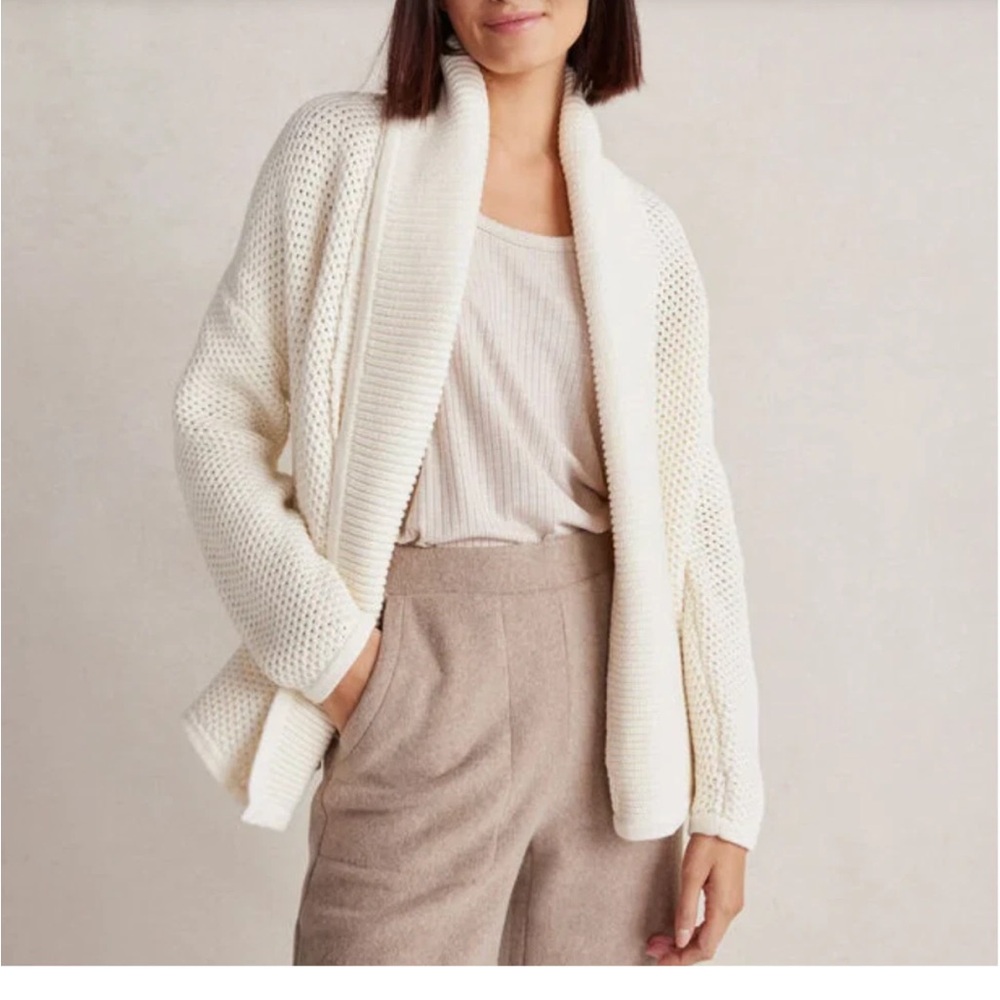 Haven Well Within Honeycomb Shawl Cotton Sweater Women’s Size Medium